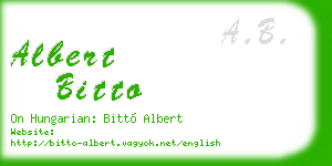 albert bitto business card