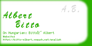 albert bitto business card